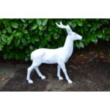 Late 20th century painted resin figure of a stag - 87.5cm tall Please note descriptions are not