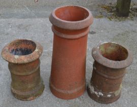 Pair of short chimney pots - 40cm tall and one other 65cm tall Please note descriptions are not