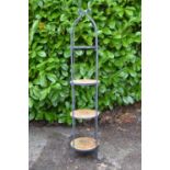 Metal framed plant stand with four terracotta mosaic tiers - 29cm x 148cm tall Please note