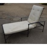Metal framed sun lounger - 182cm long Please note descriptions are not condition reports, please