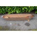 Iron trough with rounded ends and end carrying handles - 140cm x 34cm x 18cm tall Please note