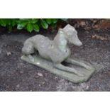 20th century statue of a recumbent Greyhound - 64cm long Please note descriptions are not