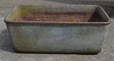 Rectangular iron water trough with drainage hole - 79cm x 43cm x 30cm tall Please note
