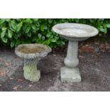 Small tree formed bird bath - 45cm x 39cm x 43cm tall together with a circular fibreglass bird