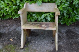 Single wooden garden elbow chair - 73cm x 76cm x 73cm tall Please note descriptions are not