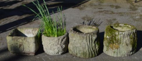 Group of four small planters Please note descriptions are not condition reports, please request