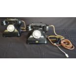 Two Siemens Brothers black Bakelite Pyramid telephones. Please note descriptions are not condition