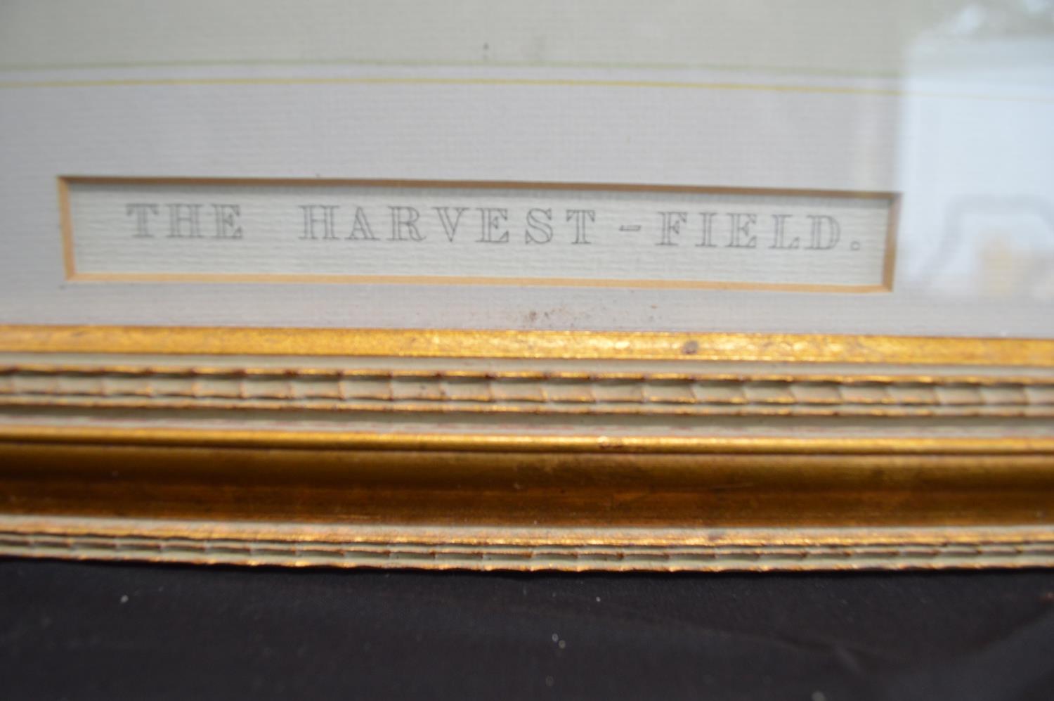 J Cousen coloured engraving titled The Harvest-Field - 53cm x 38cm in mounted glazed gilt frame - Image 4 of 4