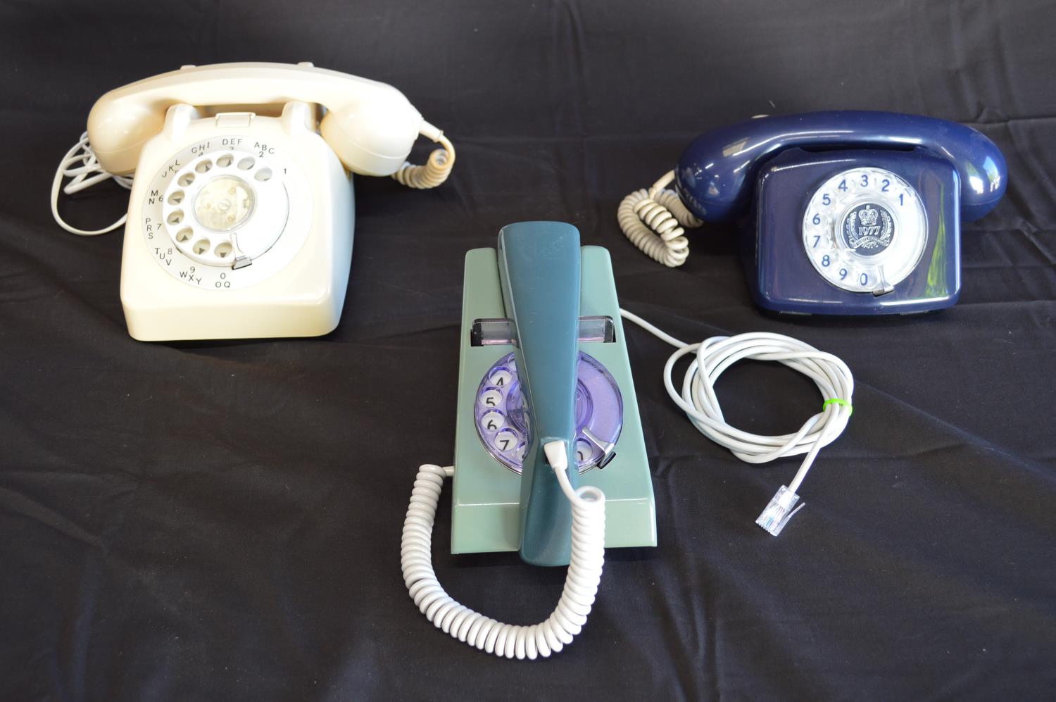 Group of three vintage telephones to comprise: PO Factory SA 4271 to commemorative the Silver