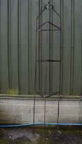 Triangular formed metal obelisk - 204cm tall Please note descriptions are not condition reports,