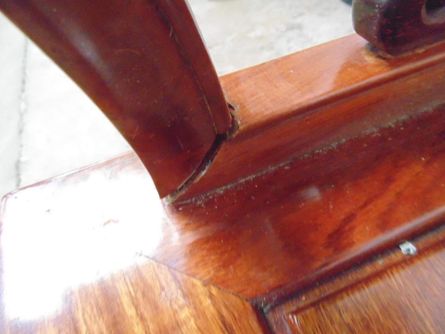 20th century Chinese hardwood bench having pierced back and arms, solid seat and standing on - Image 3 of 5