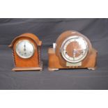 Walnut cased mantle clock having Astral movement with silvered dial, black Roman Numerals and