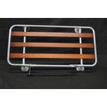 Aluminium and wood boot rack for MG's and Triumphs etc - 85cm x 41.5cm Please note descriptions