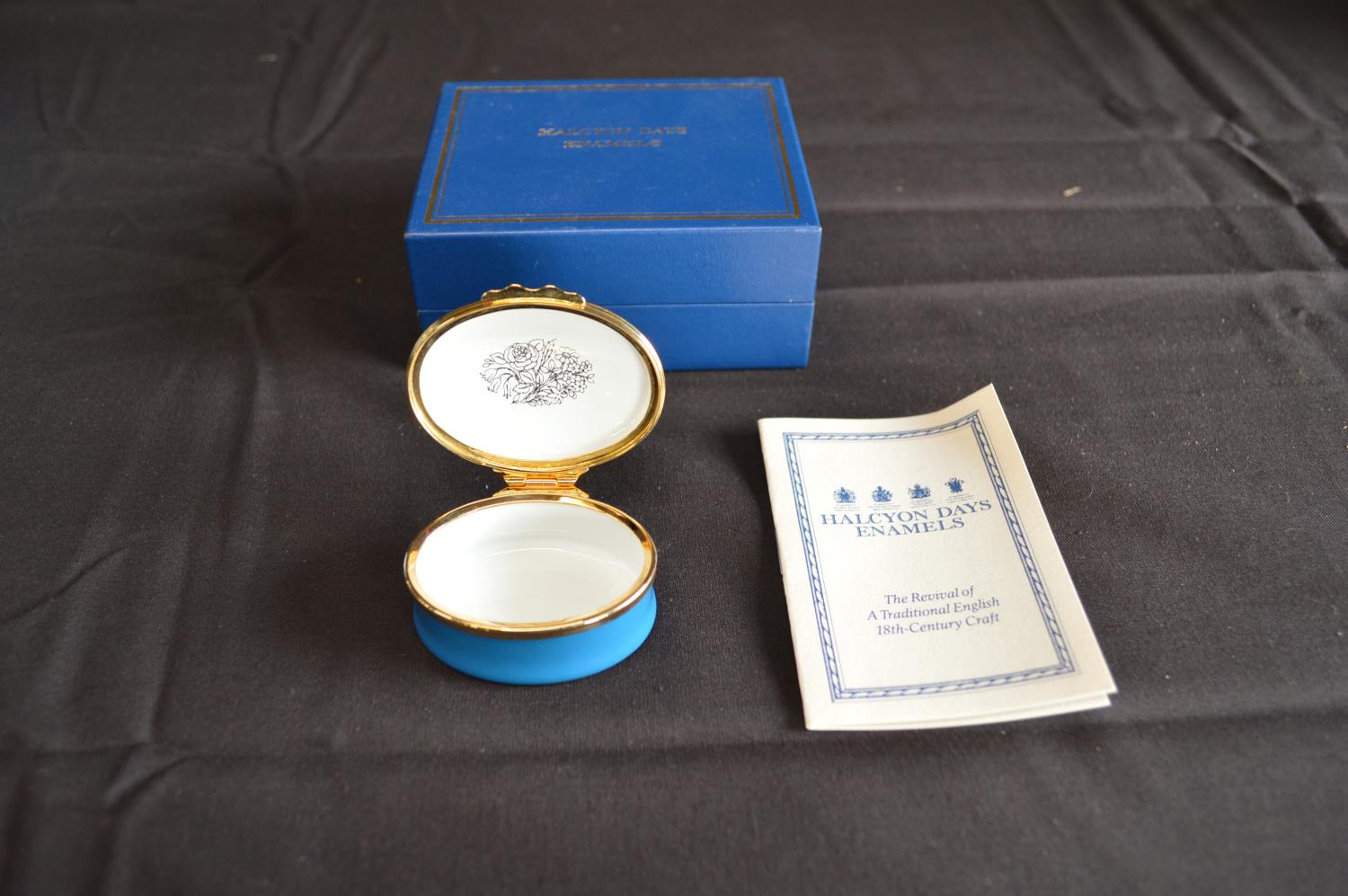 Halcyon Days enamel oval trinket box in original box together with a Limited Edition Halcyon Days - Bild 3 aus 5