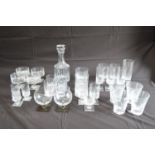 Pair of Rosenthal brandy glasses on smoked square bases together with a quantity of other