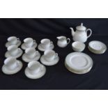 Royal Doulton Berkshire tea and dinner set to comprise: eight tea cups, fourteen 15cm saucers,