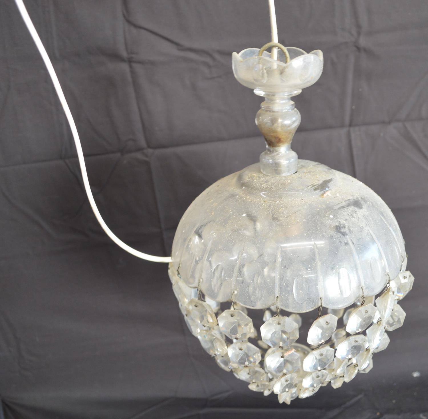 Two glass bag light chandeliers Please note descriptions are not condition reports, please request - Image 2 of 2