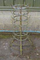 French galvanised circular bottle drying rack - 101cm tall Please note descriptions are not