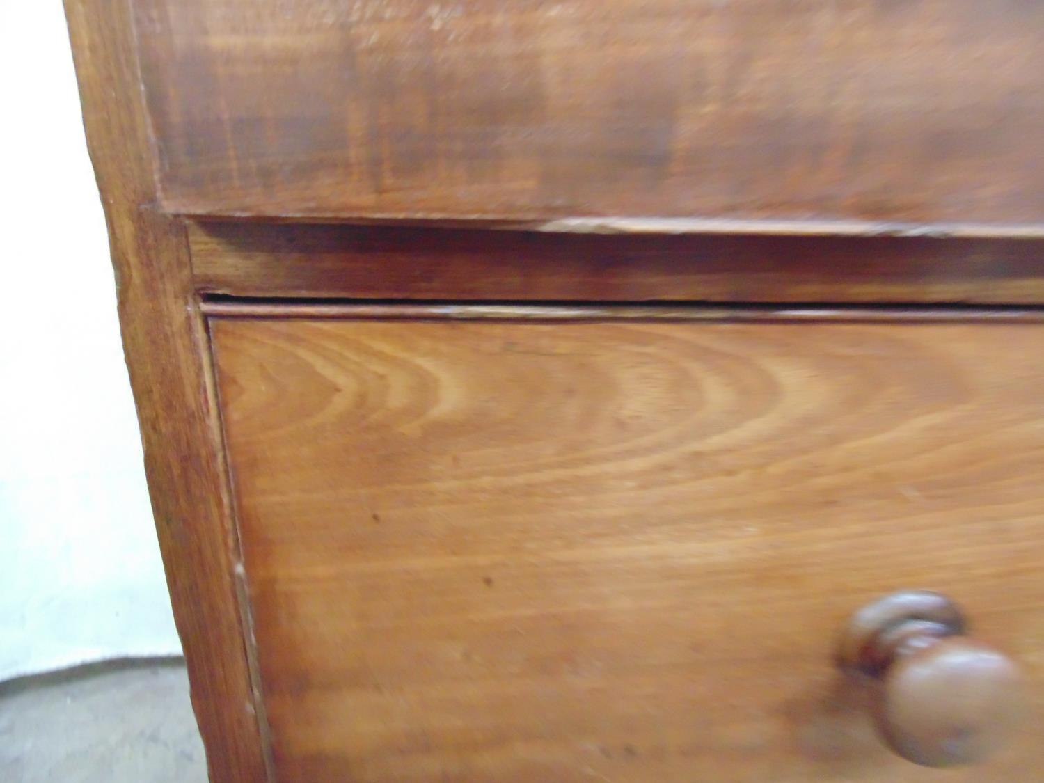 Victorian mahogany cupboard on chest the arched panelled doors opening to a single fixed shelf - Image 5 of 7