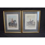 Five various framed pictures to include: George Oyston watercolour of sheep grazing, Arthur Winter