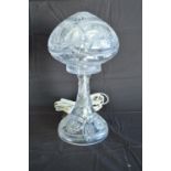 20th century cut glass table lamp - 35cm tall Please note descriptions are not condition reports,