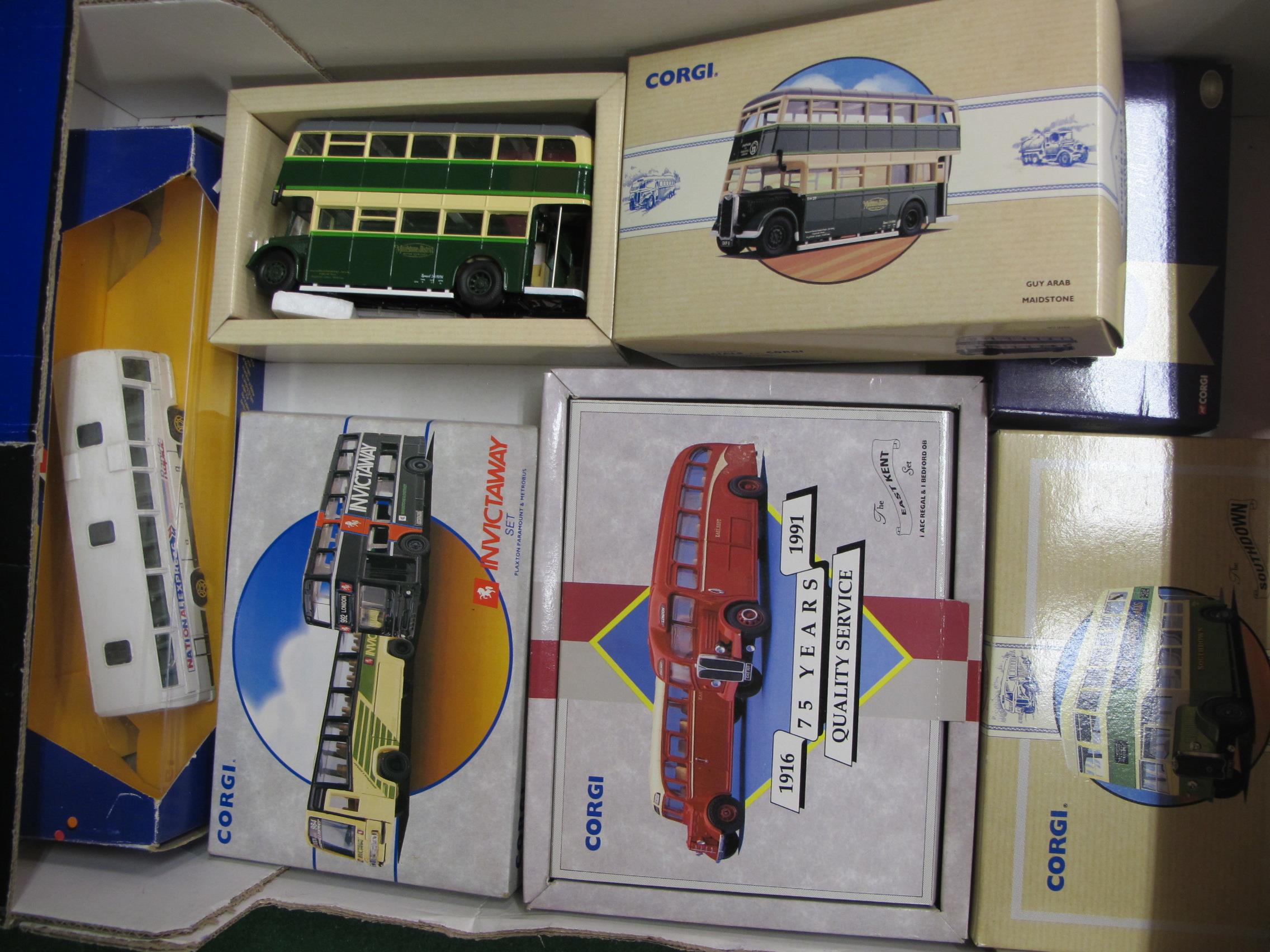 Nine boxed Corgi diecast buses and bus/coach sets to include: East Kent, Maidstone, Southdown, - Image 3 of 3