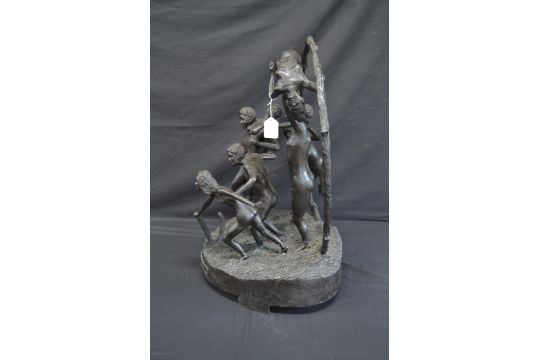 Large bronze sculpture of Birth Of Helium Three, signed Tom Merren, inspired by Joe Hatton - 50cm - Image 4 of 5