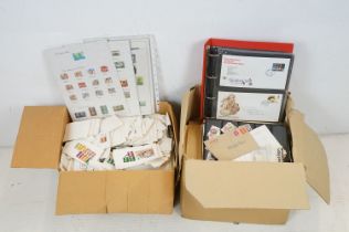 A collection of loose British and World stamps together with a selection of first day covers