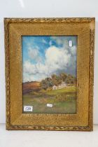Alfred Oliver (1886 - 1943), landscape scene, oil on board, signed lower right, label verso for T.