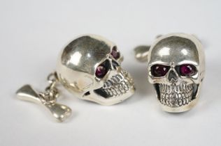 Pair of Silver Scull Headed Cufflinks