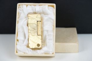 Dunhill Bark effect Swiss made Gilt Cigarette Lighter