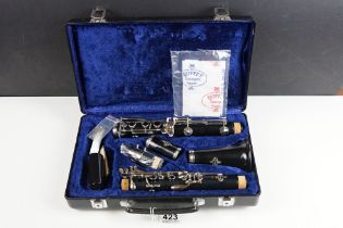 Buffet Crampon & Cie of Paris clarinet, with mouthpiece & reed, housed within its original fitted