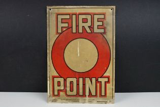 Vintage Fire Point metal wall sign, 'supplied by the Fire Appliance Co Ltd', approx 33cm x 23cm