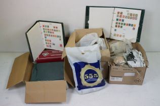 A large collection of British, Commonwealth and world stamps within albums together with loose