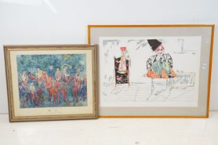 Raoul Dufy, mid 20th century art print titled ‘ Die Rieter in Walde ‘, 49 x 58cm together with