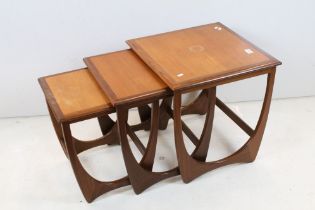 Mid century Retro G-Plan ' Fresco ' Nest of Three Tables, largest table 52cm high x 50cm wide x 50cm