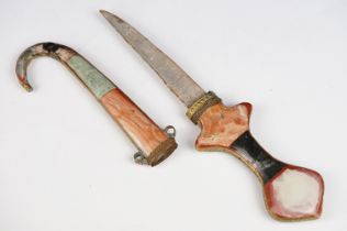 A Arabic Jambiya dagger with agate decoration.