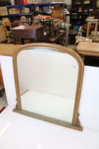 Large 19th century Walnut Framed Domed Top Overmantle Mirror, 128cm x 127cm