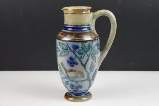 Martin Brothers stoneware jug by Robert Wallace Martin, of baluster form, with incised & painted