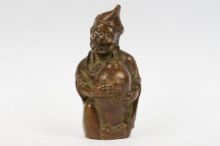 A Chinese bronze Ji Gong Monk statue, stands approx 8cm in height.