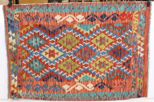 Hand Knotted Woolen Chobi Kilim Rug, 146cm x 100cm