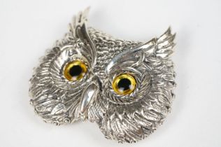 Sterling Silver Owl Brooch