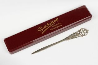 Swedish Silver ornate Letter Opener from Helsingbore