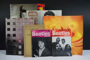 A small collection of music memorabilia to include two 1960's beatles magazines and a group of