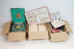 A large collection of British, World and commonwealth stamps contained within albums together with a