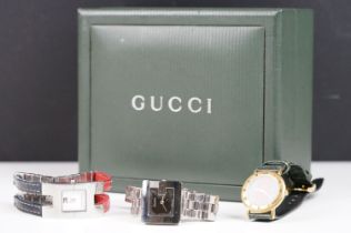 Three Ladies Watches including Gucci 3600L, Gucci 3000L and Tommy Hilfiger F80132