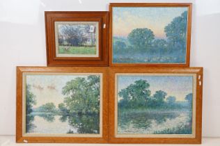 Stuart Williams (20th Century) - Four oil on canvas paintings depicting landscape scenes in the