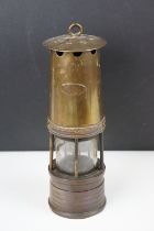 Brown Brothers Ltd 'The Duco' brass miners lamp, approx 25cm tall