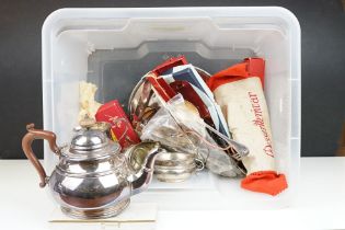 Collection of Silver and White Metal including Scandinavian Flatware, Silver Teaspoons, etc