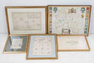 Group of five maps to include 'Carte des Isles de la Societe' from Cook 1er Voyage, 25 x 36cm; Les